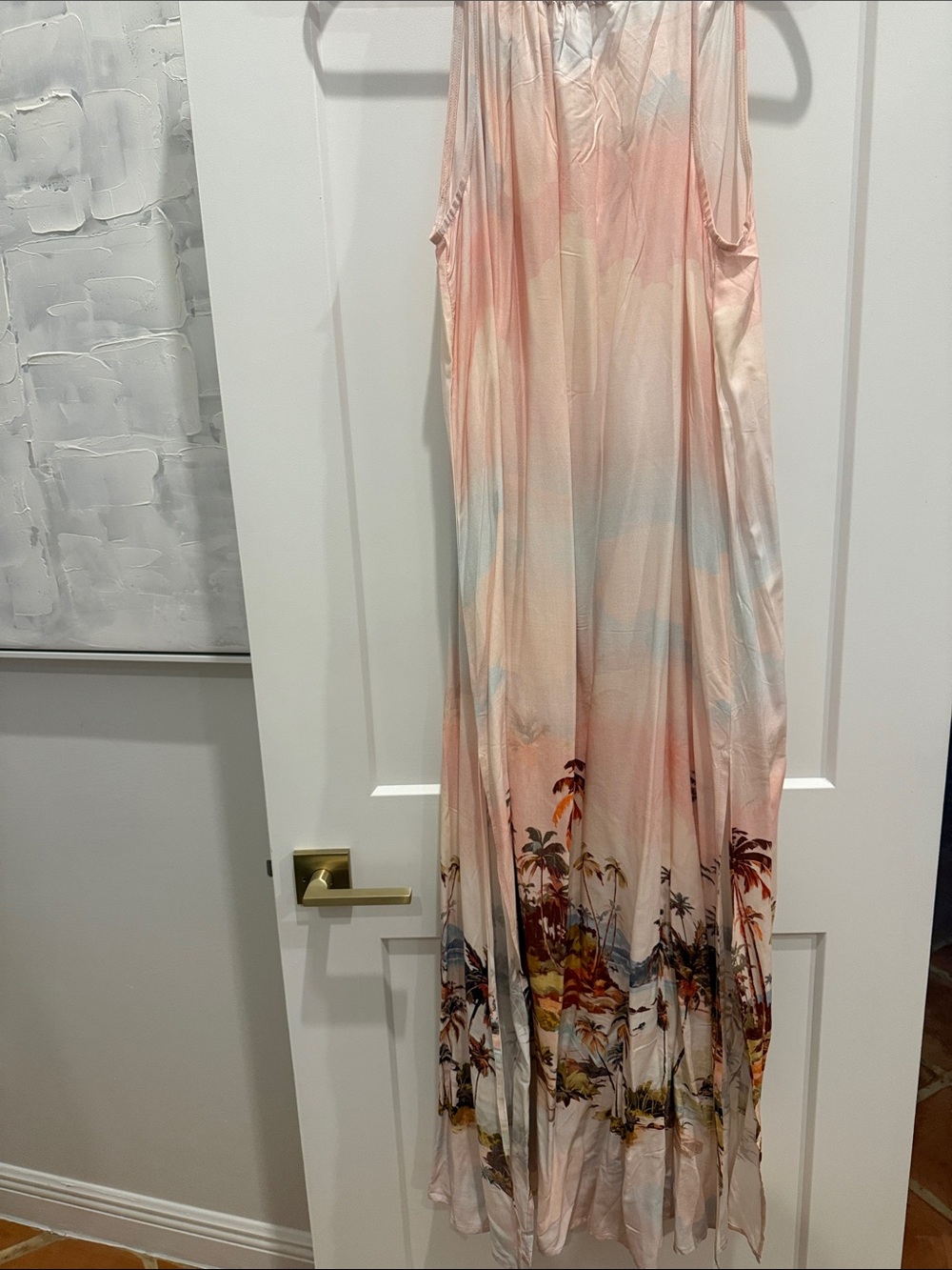 Peach Ombre Tropical Maxi Dress